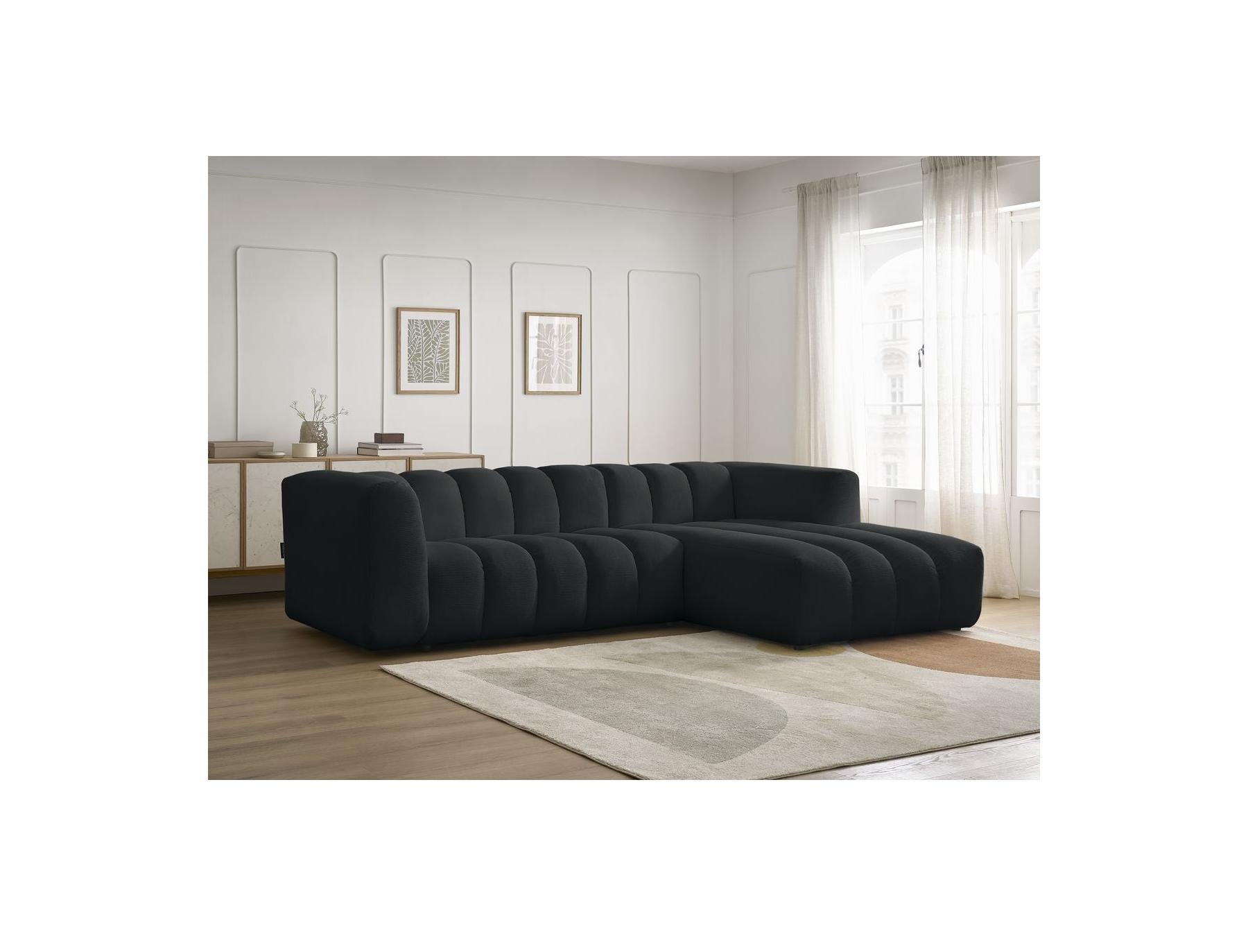Talia - Fixed Corner Sofa - Mottled Fabric - Right-Hand Corner