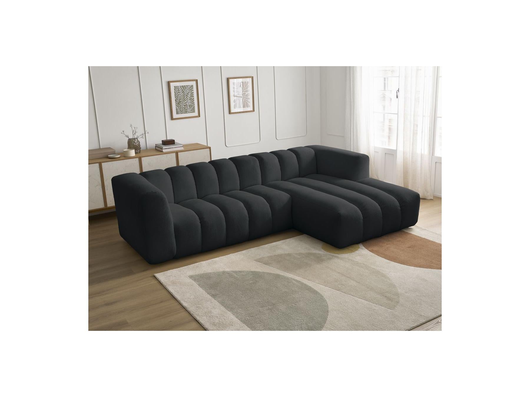 Talia - Fixed Corner Sofa - Mottled Fabric - Right-Hand Corner