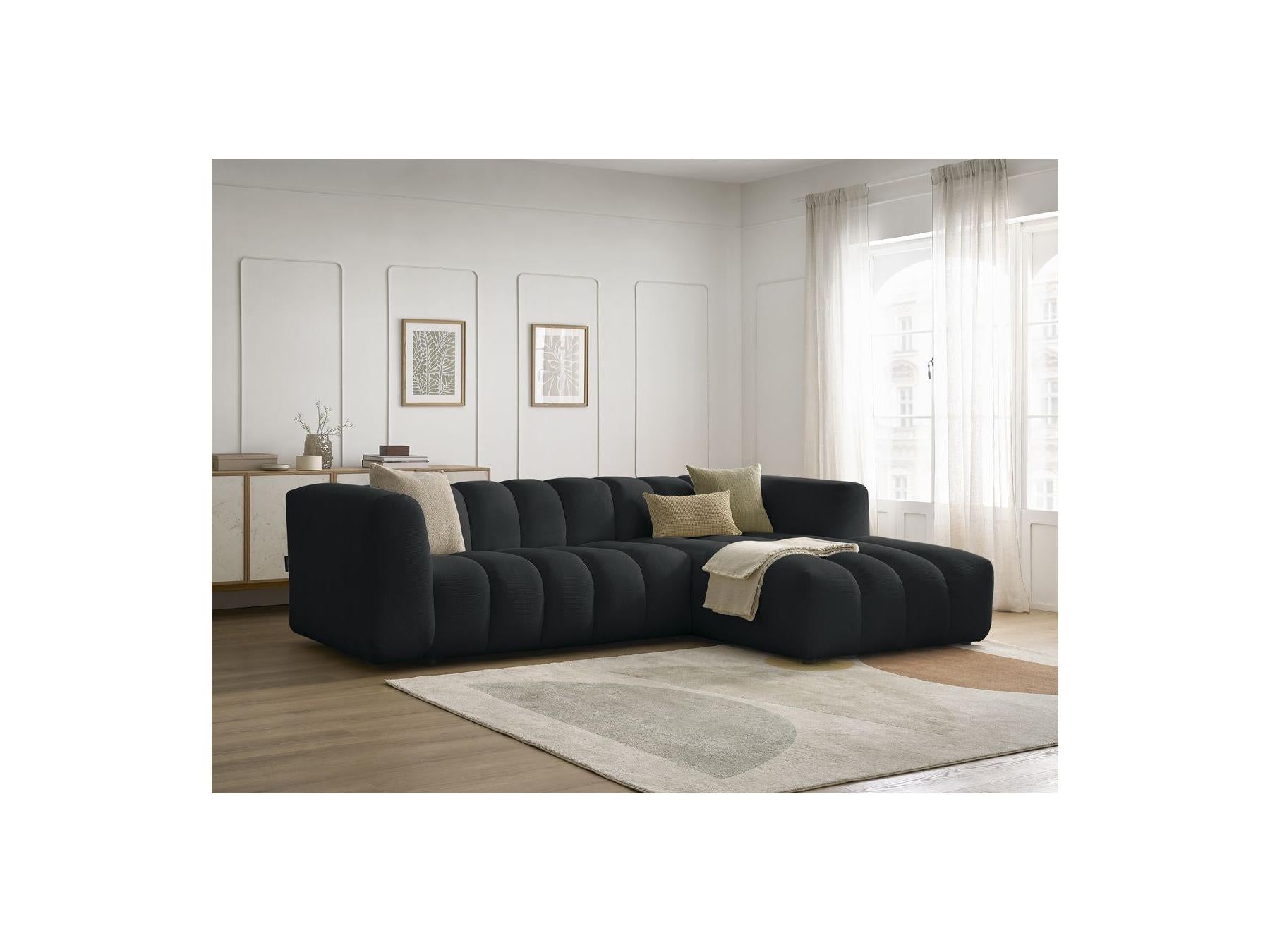 Talia - Fixed Corner Sofa - Mottled Fabric - Right-Hand Corner