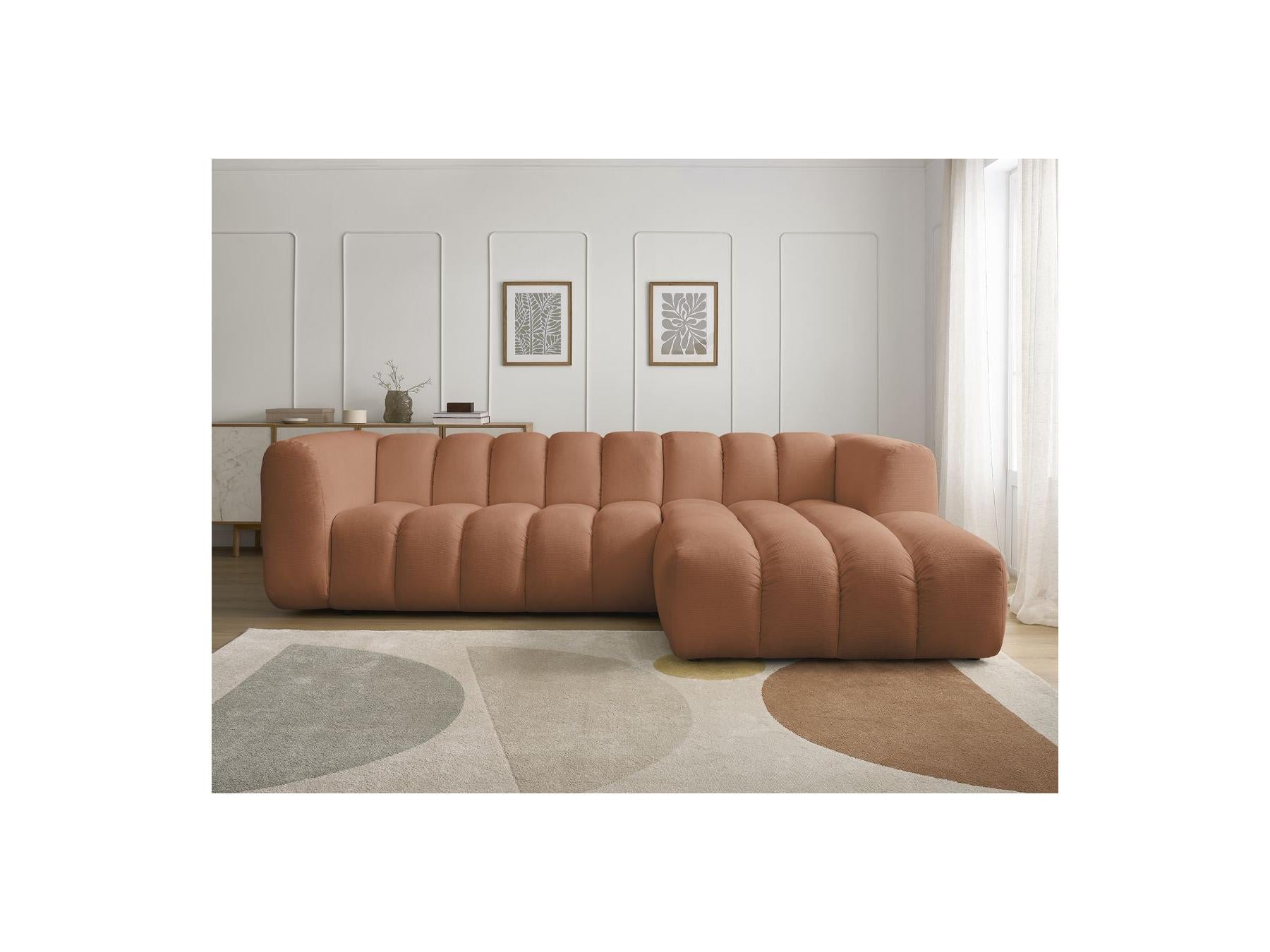 Talia - Fixed Corner Sofa - Mottled Fabric - Right-Hand Corner