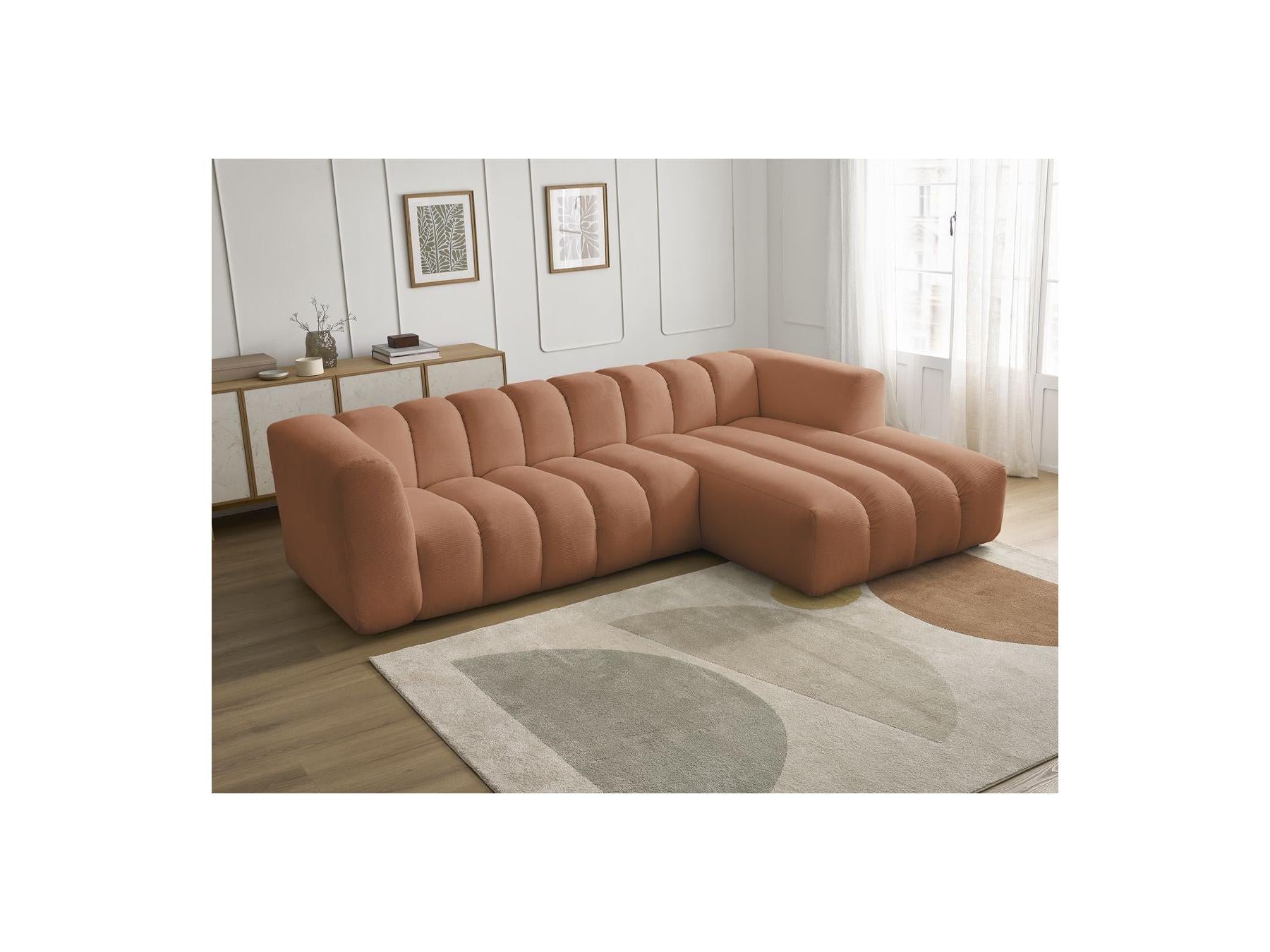 Talia - Fixed Corner Sofa - Mottled Fabric - Right-Hand Corner