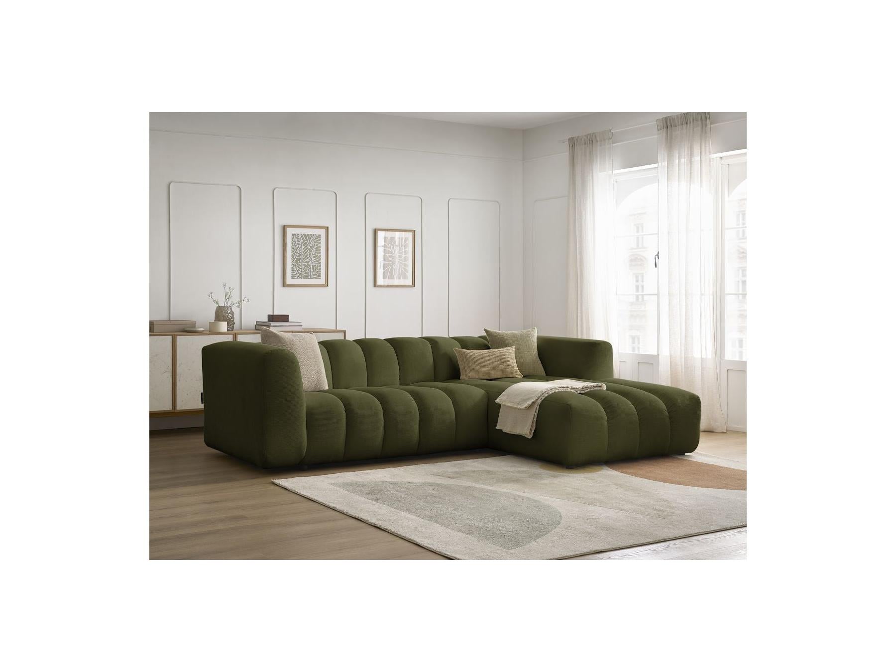 Talia - Fixed Corner Sofa - Mottled Fabric - Right-Hand Corner