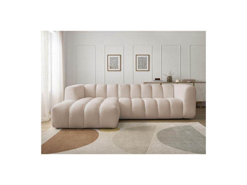 Canapé D'Angle Fixe - Talia - Tissu Chiné - Angle Gauche