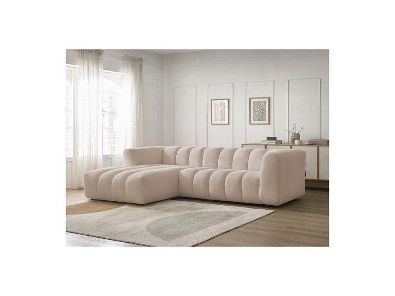 Canapé D'Angle Fixe - Talia - Tissu Chiné - Angle Gauche