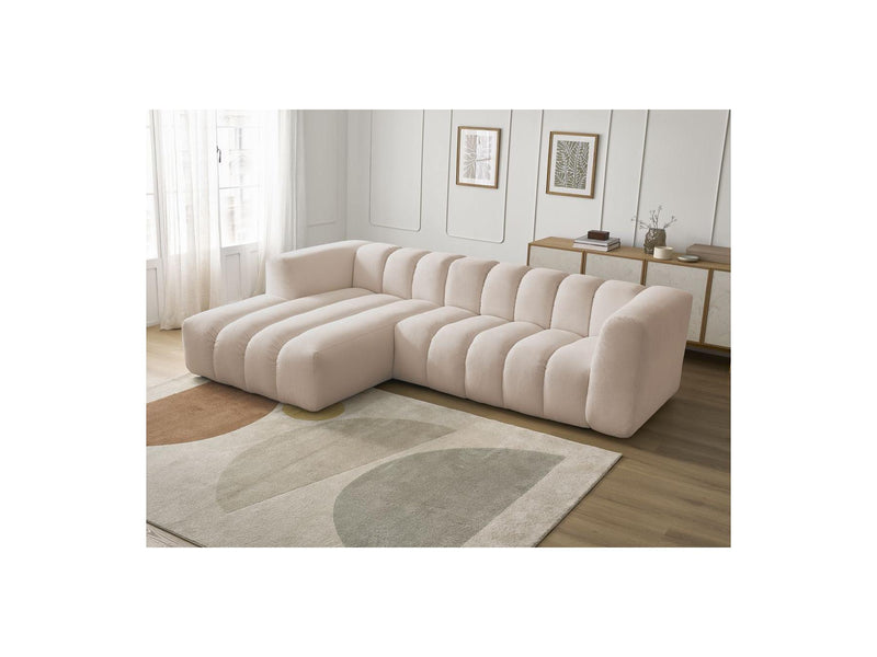 Canapé D'Angle Fixe - Talia - Tissu Chiné - Angle Gauche