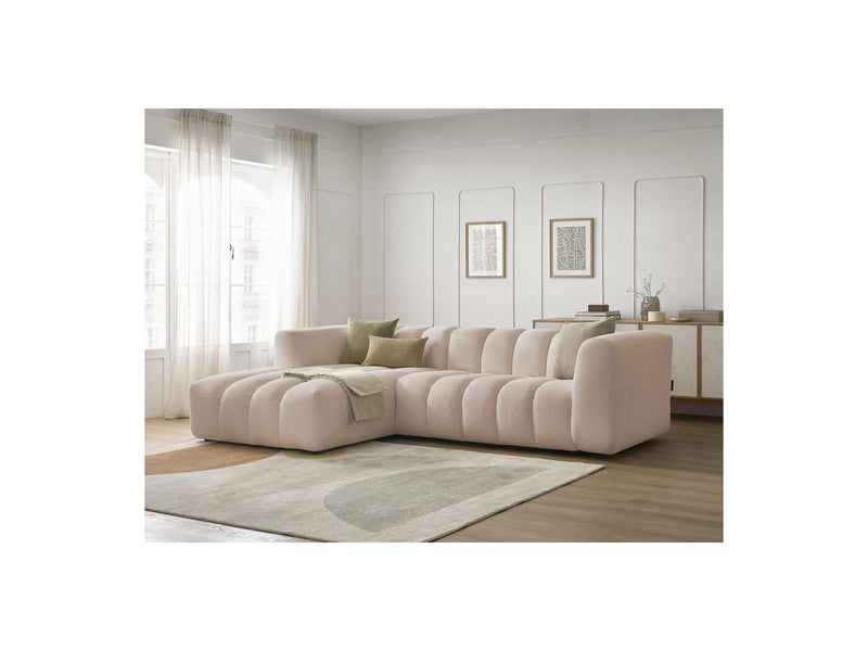 Canapé D'Angle Fixe - Talia - Tissu Chiné - Angle Gauche