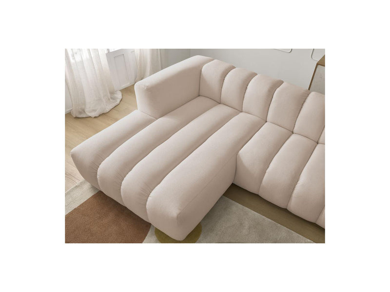 Canapé D'Angle Fixe - Talia - Tissu Chiné - Angle Gauche