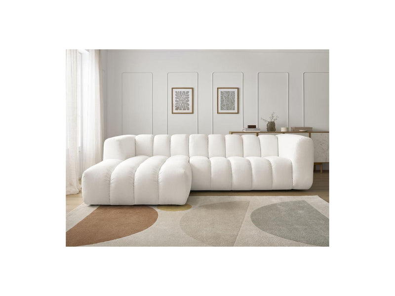 Canapé D'Angle Fixe - Talia - Tissu Chiné - Angle Gauche