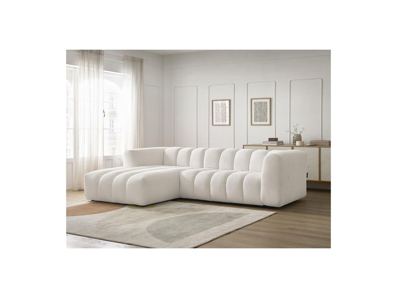 Canapé D'Angle Fixe - Talia - Tissu Chiné - Angle Gauche