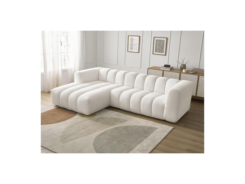 Canapé D'Angle Fixe - Talia - Tissu Chiné - Angle Gauche