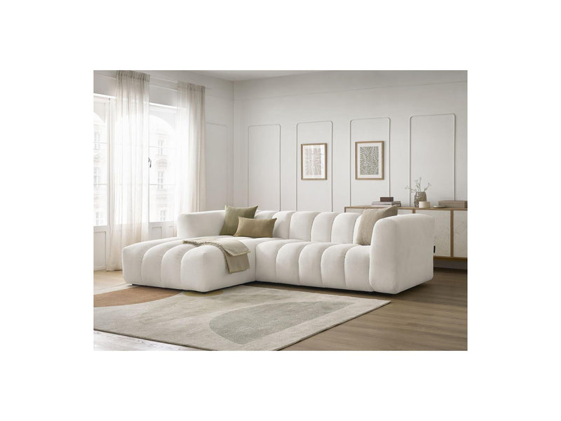 Canapé D'Angle Fixe - Talia - Tissu Chiné - Angle Gauche