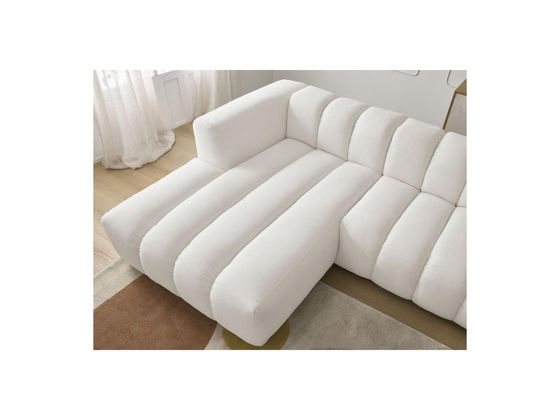 Canapé D'Angle Fixe - Talia - Tissu Chiné - Angle Gauche