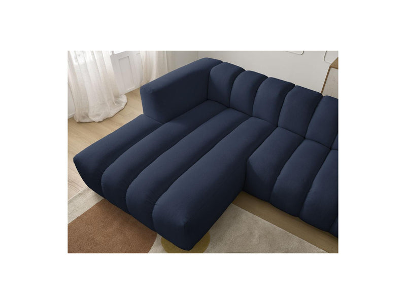 Canapé D'Angle Fixe - Talia - Tissu Chiné - Angle Gauche