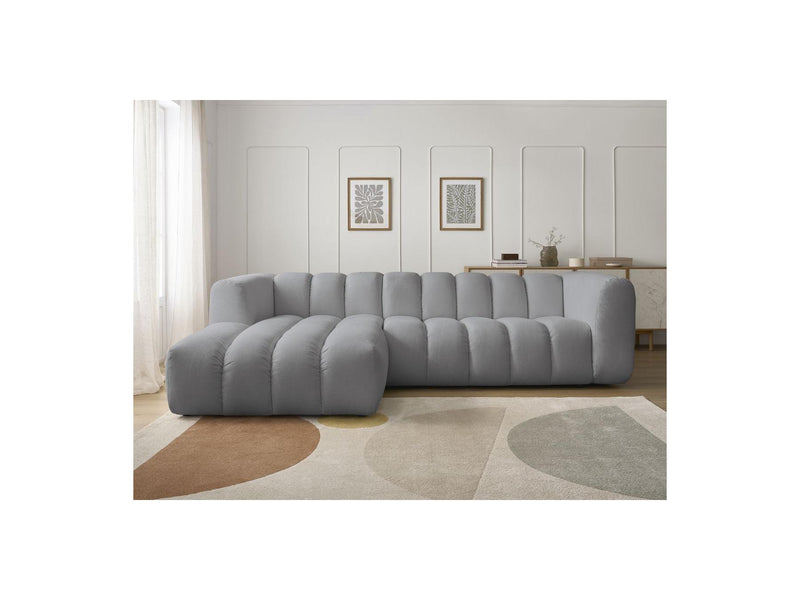 Canapé D'Angle Fixe - Talia - Tissu Chiné - Angle Gauche