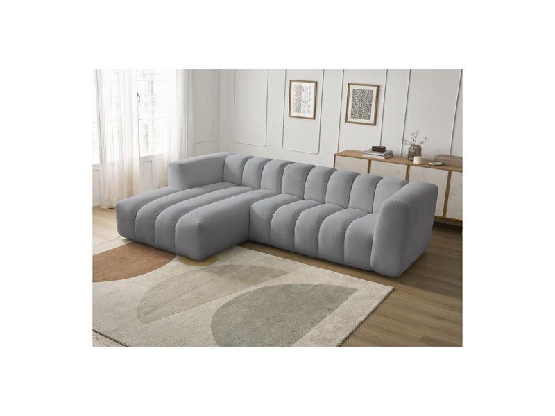 Canapé D'Angle Fixe - Talia - Tissu Chiné - Angle Gauche