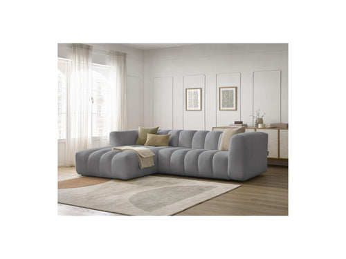 Canapé D'Angle Fixe - Talia - Tissu Chiné - Angle Gauche