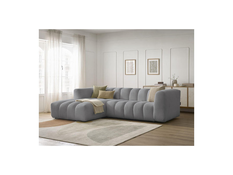 Canapé D'Angle Fixe - Talia - Tissu Chiné - Angle Gauche