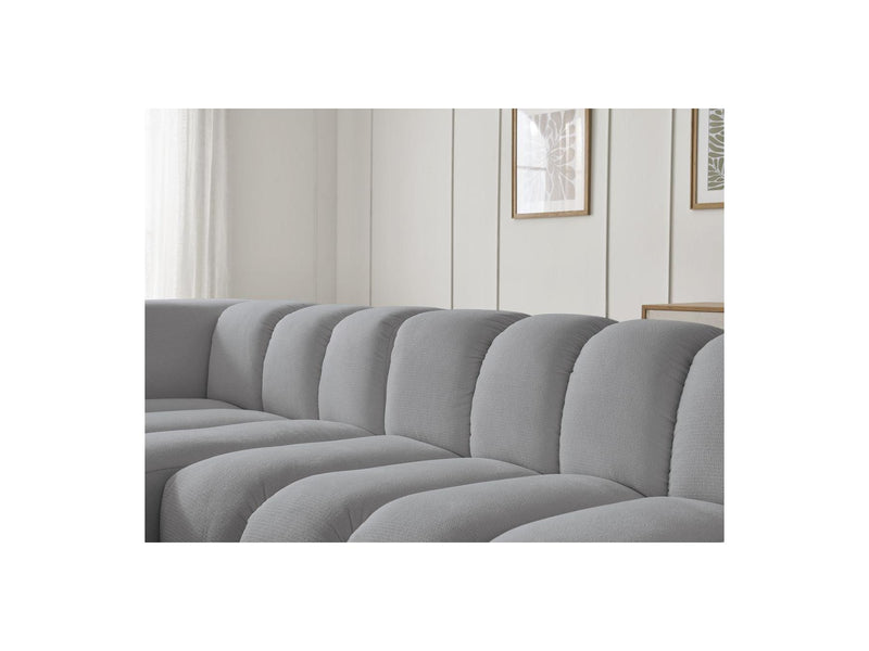 Canapé D'Angle Fixe - Talia - Tissu Chiné - Angle Gauche