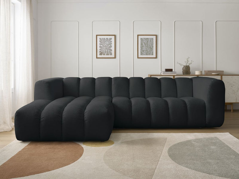 Canapé D'Angle Fixe - Talia - Tissu Chiné - Angle Gauche