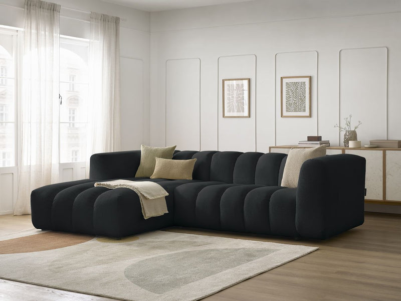 Canapé D'Angle Fixe - Talia - Tissu Chiné - Angle Gauche