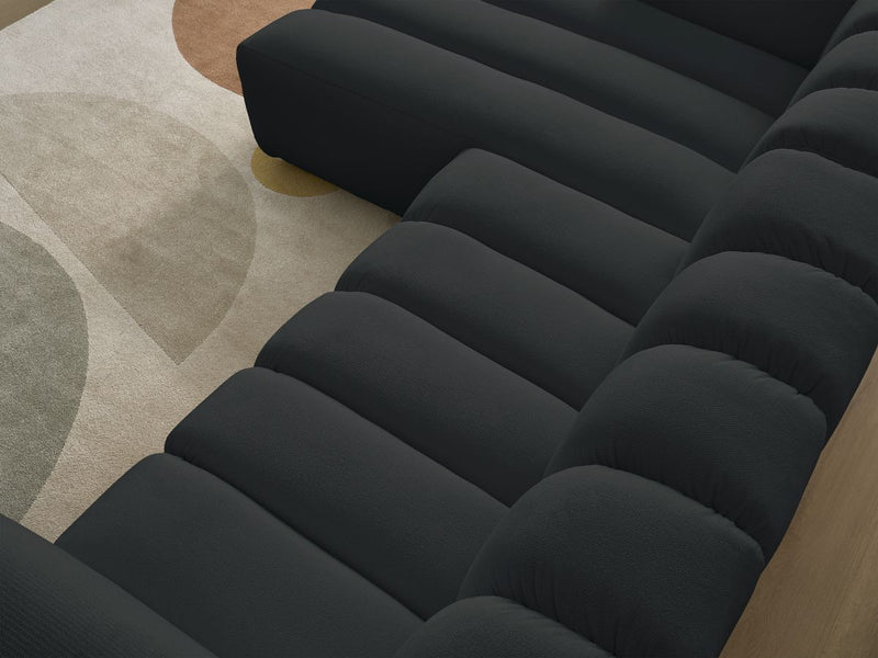 Canapé D'Angle Fixe - Talia - Tissu Chiné - Angle Gauche