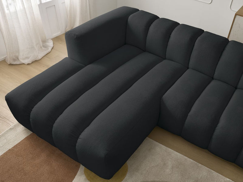 Canapé D'Angle Fixe - Talia - Tissu Chiné - Angle Gauche