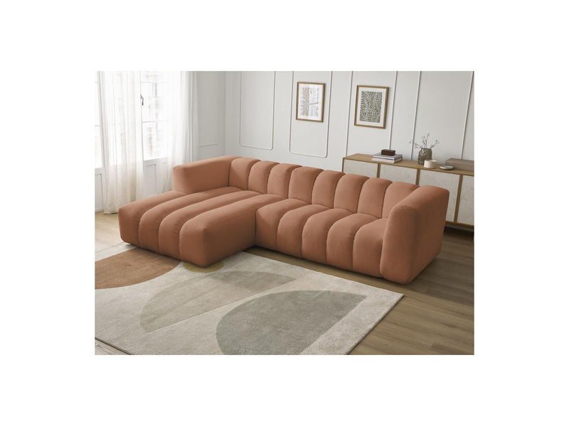 Canapé D'Angle Fixe - Talia - Tissu Chiné - Angle Gauche