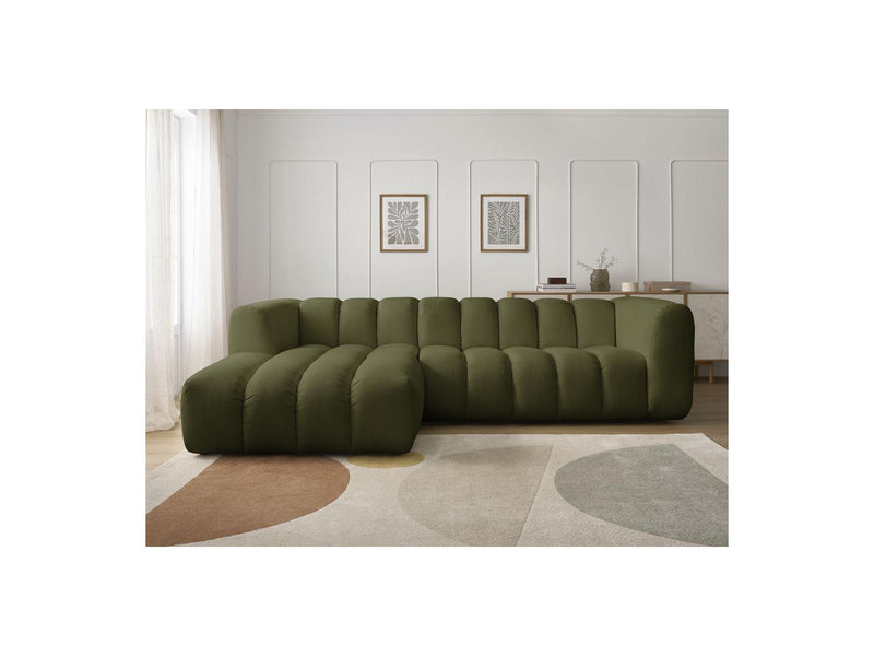 Canapé D'Angle Fixe - Talia - Tissu Chiné - Angle Gauche