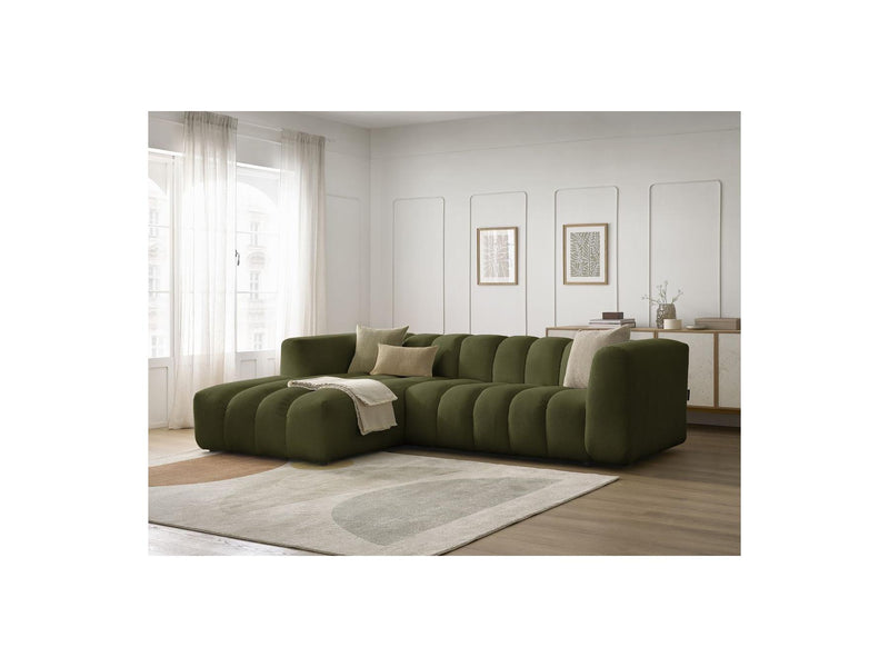 Canapé D'Angle Fixe - Talia - Tissu Chiné - Angle Gauche