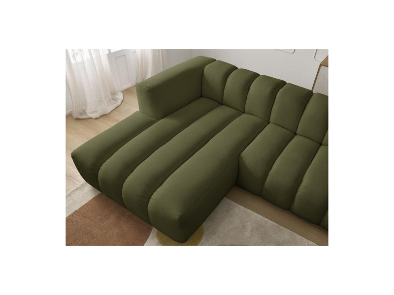 Canapé D'Angle Fixe - Talia - Tissu Chiné - Angle Gauche