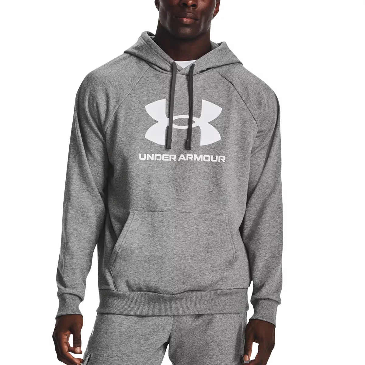 Sweatshirt Rival Fleece Logo Hd - Gris Et Blanc - Homme