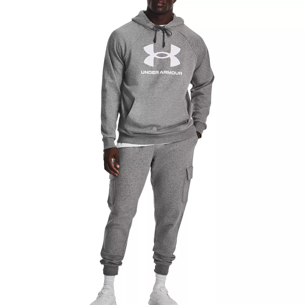 Sweatshirt Rival Fleece Logo Hd - Gris Et Blanc - Homme