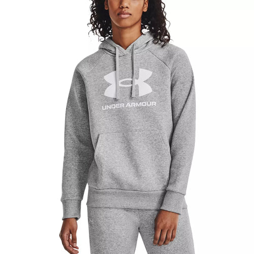 Rival Fleece Big Logo Hd Sweatshirt - Gray And White - Women