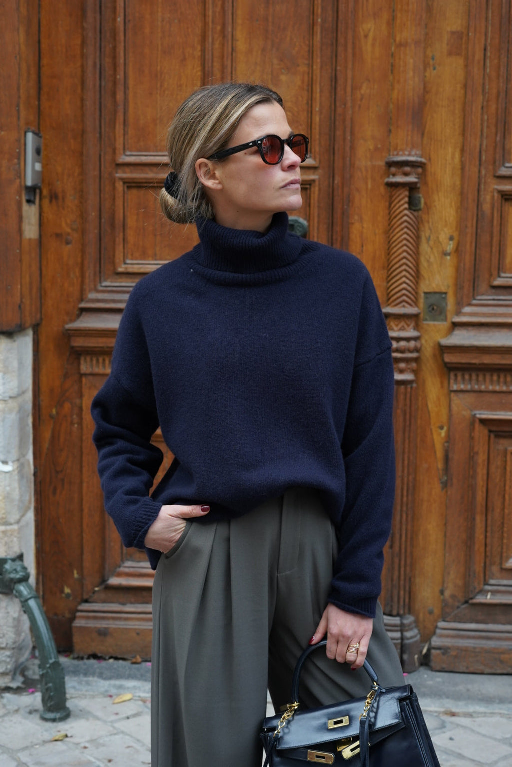 Timothée Turtleneck Sweater Navy