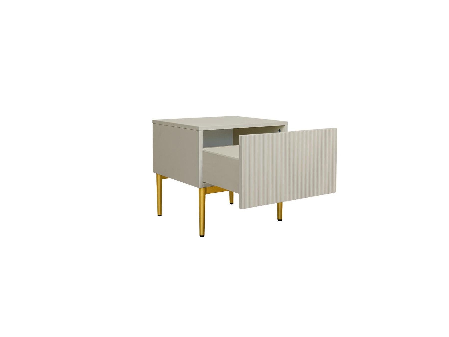 Kasha - Lot De 2 Chevets Tiroir - Pieds Or