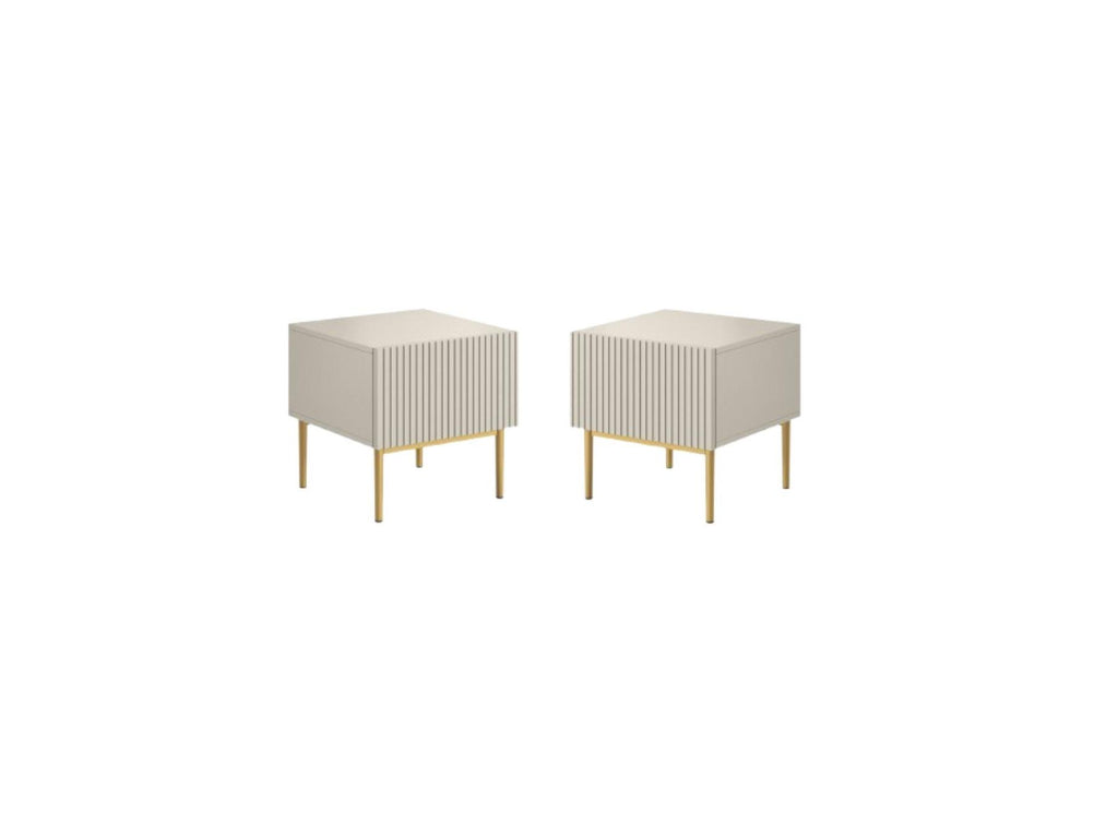 Kasha - Lot De 2 Chevets Tiroir - Pieds Or