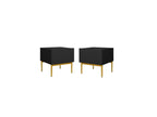 Kasha - Lot De 2 Chevets Tiroir - Pieds Or