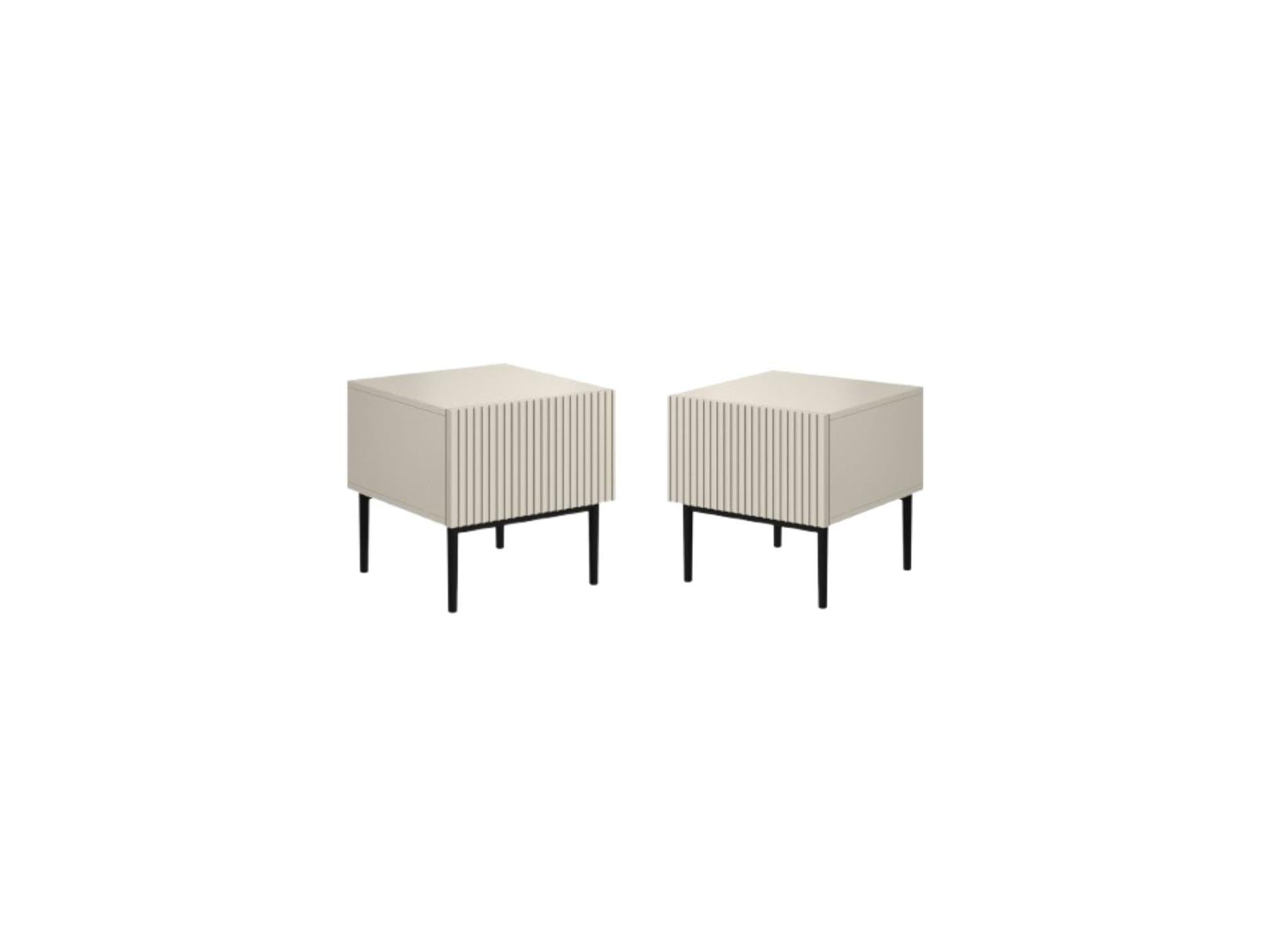 Kasha - Lot De 2 Chevets Tiroir - Pieds Noir
