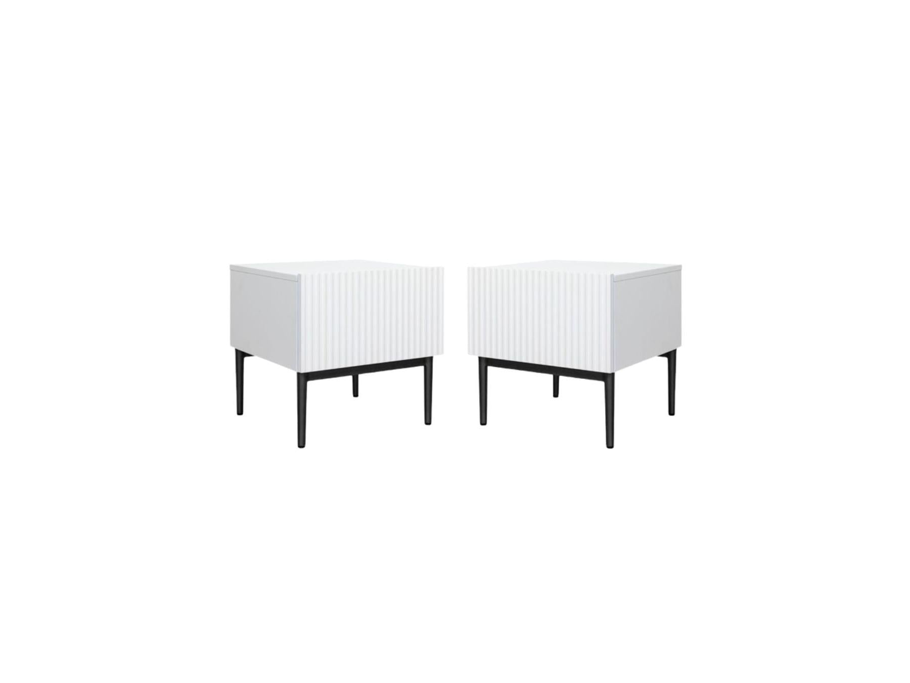 Kasha - Lot De 2 Chevets Tiroir - Pieds Noir