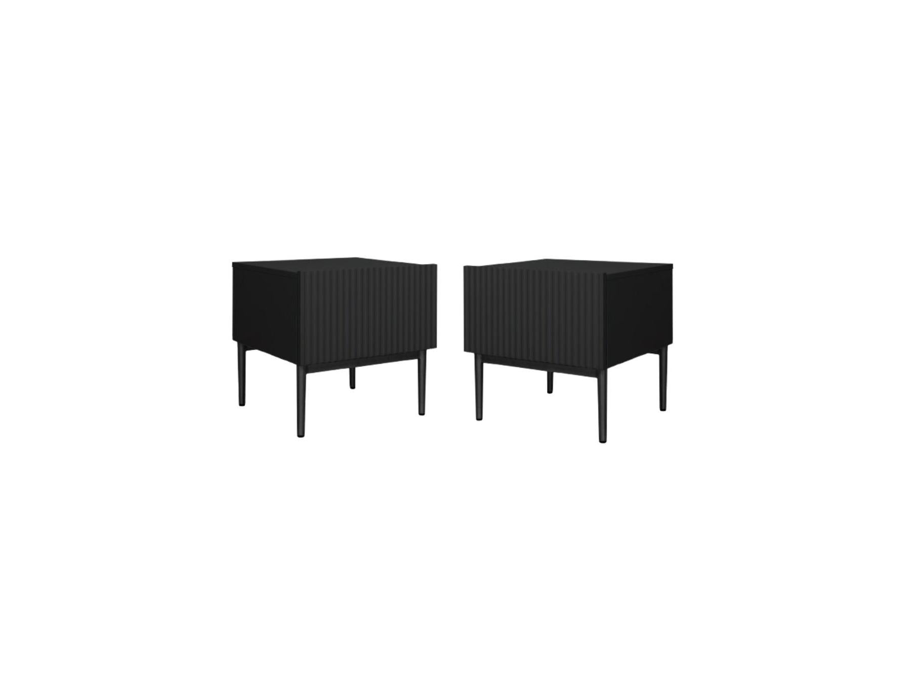 Kasha - Lot De 2 Chevets Tiroir - Pieds Noir