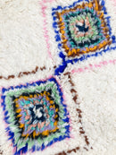 Tapis Berbère Marocain Azilal - Ecru À Motifs Colorés