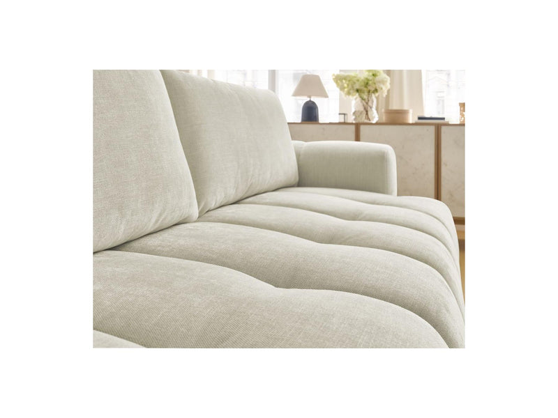 Canapé Droit Convertible 3 Places - Fuji - Tissu Lisse Avec Pouf