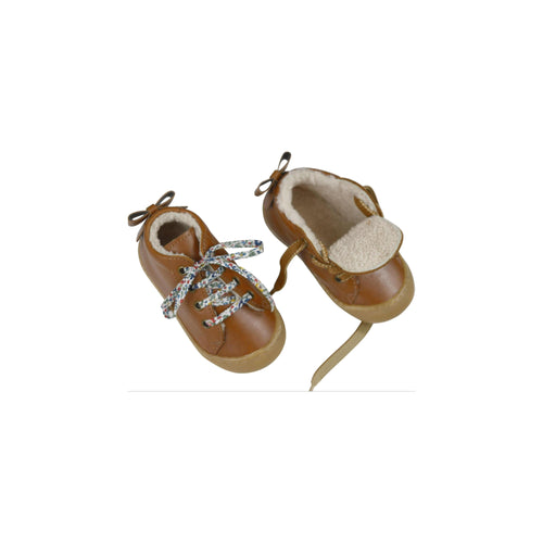 Max Noeud Soft Fur Shoes - Camel Leather - Girl