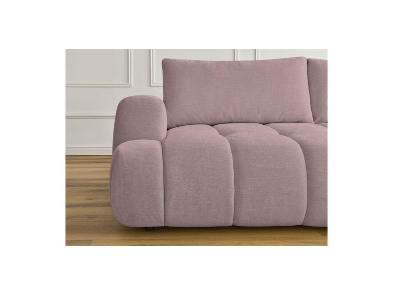 Canapé Droit Convertible 3 Places - Fuji - Tissu Lisse Avec Pouf