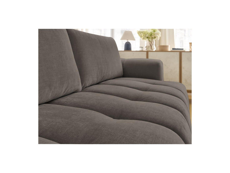Canapé Droit Convertible 3 Places - Fuji - Tissu Lisse Avec Pouf