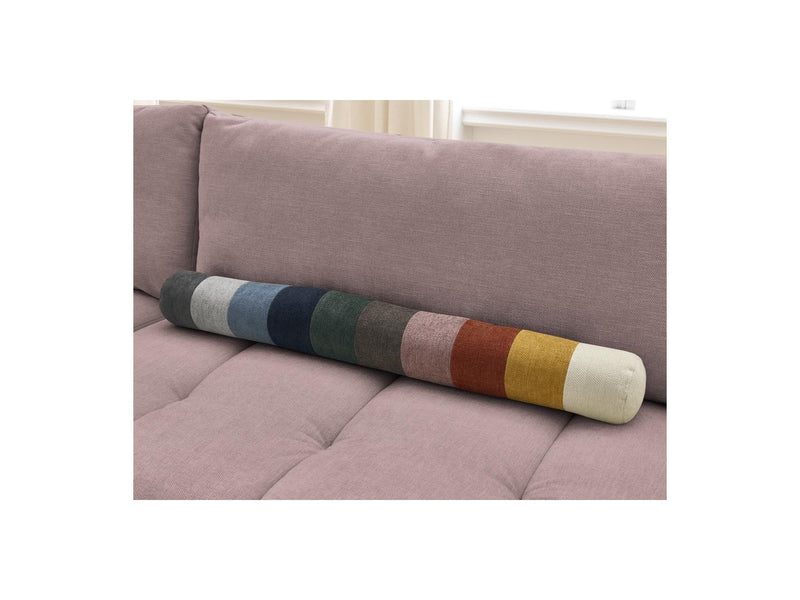 Canapé Droit Convertible 3 Places - Fuji - Tissu Lisse Avec Pouf