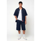 Camisa Denim de Manga Corta Dickies Hombre Dk0A88Phrin1 Azul Oscuro - Workwear Streetwear - Rinsed