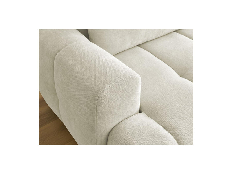 Canapé D'Angle Convertible - Fuji - Tissu Lisse Avec Pouf - Angle Droit
