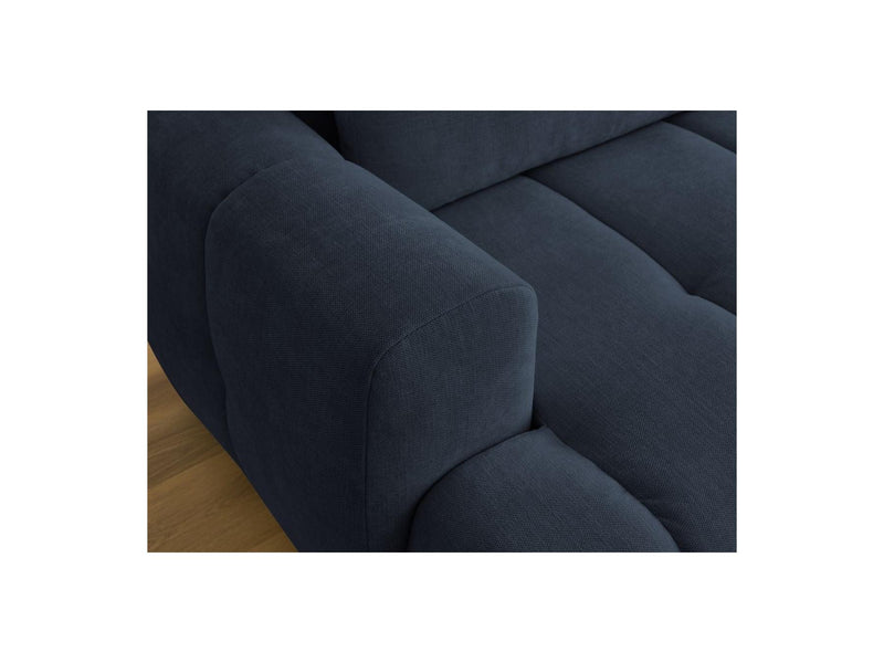 Canapé D'Angle Convertible - Fuji - Tissu Lisse Avec Pouf - Angle Droit