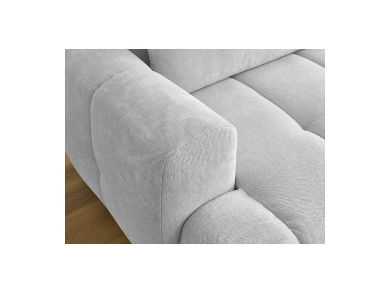 Canapé D'Angle Convertible - Fuji - Tissu Lisse Avec Pouf - Angle Droit